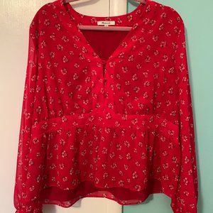 Madewell V-Neck Peplum Top